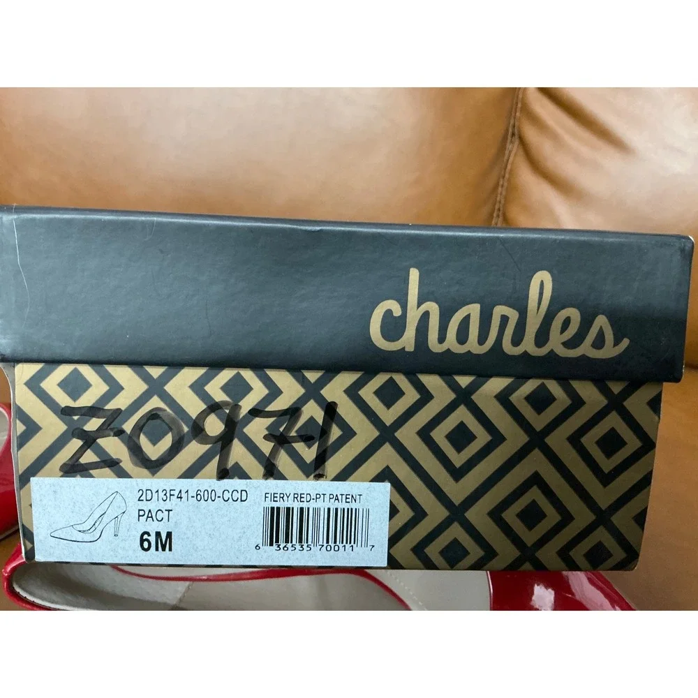 Charles by Charles David Pact Pump Womens 6M Red Patent Stiletto Heel